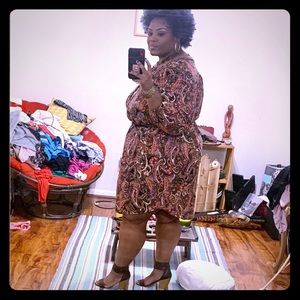 Paisley print colorful dress.